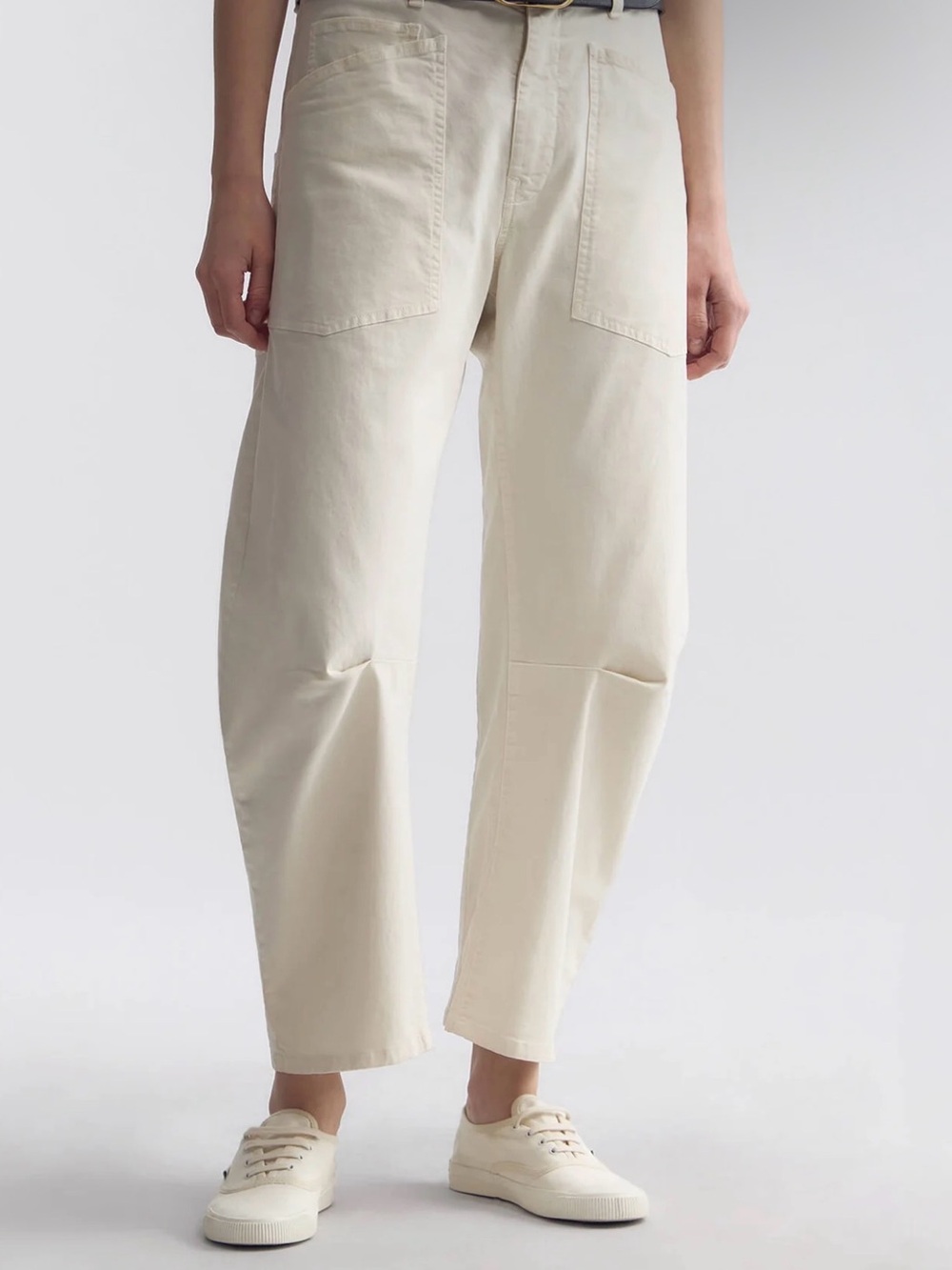 Nili Lotan | Shon Off-White Barrel Pant, 4